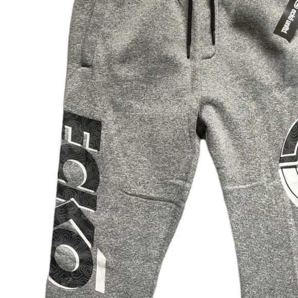 Ecko Unltd. Joggers Men's Medium Gray Logo Fleece Lined Drawstring Sweatpants - Picture 8 of 10